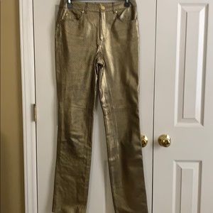 Ralph Lauren Black Label Gold Leather Pants